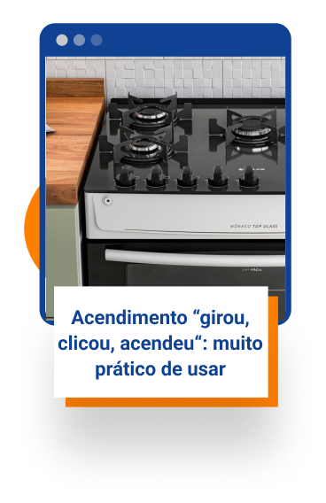 Fogão 5 Bocas Branco com Mesa de Vidro Atlas Mônaco Top Glass Bivolt
 Bivolt