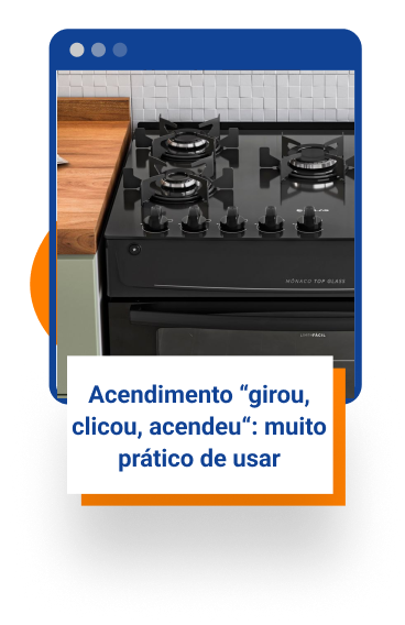 Fogão 5 Bocas Preto com Mesa de Vidro Atlas Mônaco Top Glass Bivolt
 Bivolt
