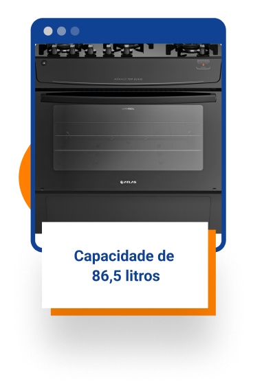 Fogão 5 Bocas Preto com Mesa de Vidro Atlas Mônaco Top Glass Bivolt
 Bivolt